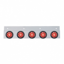 Top Mud Flap Plate With Five 9 LED 2 Inch Beehive Lights And Grommets