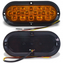 6 Inch Oval 16 Amber LED Turn Signal With Chrome Bezel