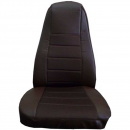 Brown with Brown Fabric Faux Leather High Back Seat Cover