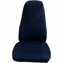 Dark Blue w/ Dark Blue Fabric Faux Leather High Back Seat Cover