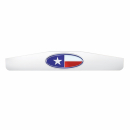 4 Inch By 24 Inch Chrome Bottom Mud Flap Plate With Welded Stud And Texas Flag Emblem