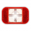 White/Clear & Red Rectangular Single LED Sealed Light