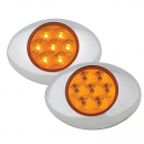 Small Low Profile Surface Mount Pearl LED Marker Light With Chrome Plastic Bezel