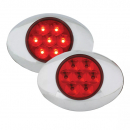 Small Low Profile Surface Mount Pearl LED Marker And Turn Light With Chrome Plastic Bezel