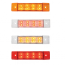 Slim Rectangular Spyder LED Marker Light - Sealed Polycarbonate Lens, 6"x1-5/16"x7/8", 8-12V, Surface Mount, Hardwired, Amber/Red Options