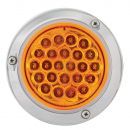 4 Inch Round Continuous Pearl LED Strobe Light With Stainless Steel Bezel
