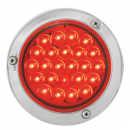 4 Inch Round Continuous Pearl LED Strobe Light With Stainless Steel Bezel