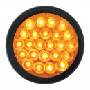 4 Inch Round Continuous Pearl LED Strobe Light With Black Rubber Grommet