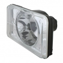Standard Lens High Beam Rectangular Headlamp With Halogen Bulb