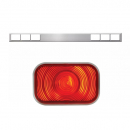 Chrome One Piece Rear Light Bar With 6 Rectangular Lights With Stainless Steel Grommet Cover Without Visor