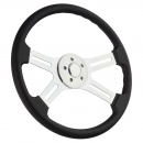 18 Inch Chrome Dual Classic Black Poly Urethane Steering Wheel