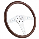 18 Inch Chromed Dark Wood Indy Steering Wheel