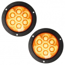 LumenX 4 Inch Round Amber Front And Rear Turn Signal With Flange Mount
