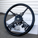 18 Inch Black Hawkeye Black Steering Wheel