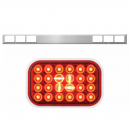 Stainless Steel One Piece Rear Light Bar With 6 Rectangular Lights With Stainless Steel Grommet Cover With Visor