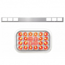 Stainless Steel One Piece Rear Light Bar With 6 Rectangular Lights With Stainless Steel Grommet Cover With Visor