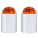 Stainless Steel Bumper Guide with Amber 1/2 Dome Style Lens