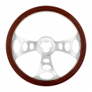 18 Inch Chromed Aluminum steering Wheels With Wooden Rim
