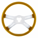 18 Inch Electric Yellow 4 Spoke Steering Wheel