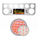 Chrome Rear Center Light Panels With Two 4 Inch And Six 2 - 1/2 Inch Round Lights With Chrome Plastic Grommet Cover Without Visor