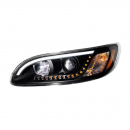 Peterbilt 386 And 387 Headlight With High Powered White LED Position, Daytime Running, And Incandescent Turn Signal Light 