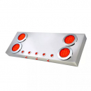 Stainless Steel Rear Center Light Panel With 4 Inch And 1 Inch LEDs With Under Glow Effect