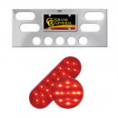 Stainless Steel Rear Center Light Panels With Four Oval And Five 2 - 1/2 Inch Round Lights With Grommet