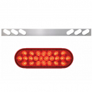 Stainless Steel One Piece Rear Light Bars With 6 Oval Lights In Slanted Style With Grommet