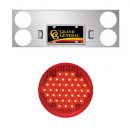 Chrome Rear Center Light Panel With 4 Inch Round Lights With Chrome Plastic Grommet Cover With Visor