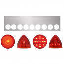 Stainless Steel Rear Center Light Panels With Nine 2 - 1/2 Inch Round Lights With Grommet