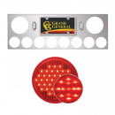Chrome Rear Center Light Panels With Backing Plate And Four Oval Lights With Grommet