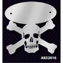Emblem Accent Peterbilt Skull & Crossbones Stainless Steel