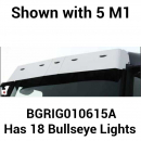 Volvo VN Low Roof 14" Drop Visor with 18 Bulls-eye Lights