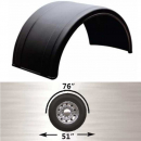 Black Poly Single Axle Fenders 30 Inches Wide