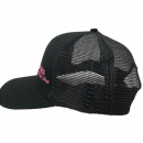 Big Rig Chrome Shop Trucker Hat Black Mesh Hat With Pink-Two Line Logo
