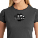 Big Rig Chrome Shop Big Trucks Ladies Tshirt Turquoise Letter