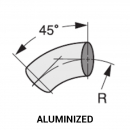 Aluminized 45 Degree Standard Radius Tangent End Elbow