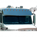 Freightliner Century Class Mid Roof 2003 and Older 18 Inches By 20 Inches V-Style Visor With 10 Vertical Combination Light Cutouts