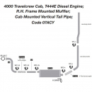 International 4000 Travelcrew Cab, T444E Diesel Exhaust Layout