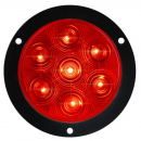Red 4 Inch Highway Flange 7 LED Sealed Light