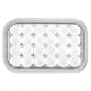 Rectangle Pearl White 24 LED Backup Light With Grommet And Pigtail