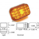 Rectangular Spyder LED Sealed Lights 20 Diodes