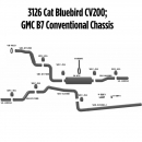 3126 Cat Bluebird CV200; GMC B7 Conventional Exhaust Layout