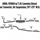 B800, FD1060 With 5.9L Cummins Diesel Exhaust Layout