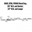 B600, B700, FD1060 Diesel Engine Exhaust Layout