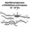 Model 3900 Front Engine Chassis DT466 NGD Diesel Exhaust Layout