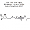 International 4000, T444E Diesel Exhaust Layout; L.H. Mounted