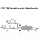 International 4600; 7.3L Diesel Exhaust Layout; L.H. Side Mount