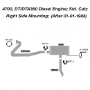 International 4700, DT/DTA360 Exhaust Layout; Std. Cab