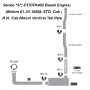 International Series "S"; DT/DTA466 Diesel Engine Exhaust Layout